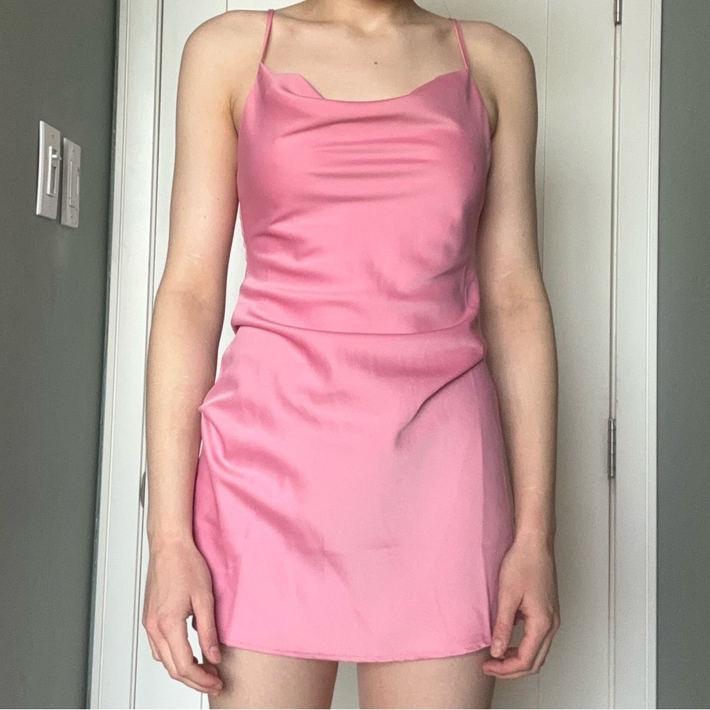 Urban Outfitters Pink Cowl Neck Mini Dress